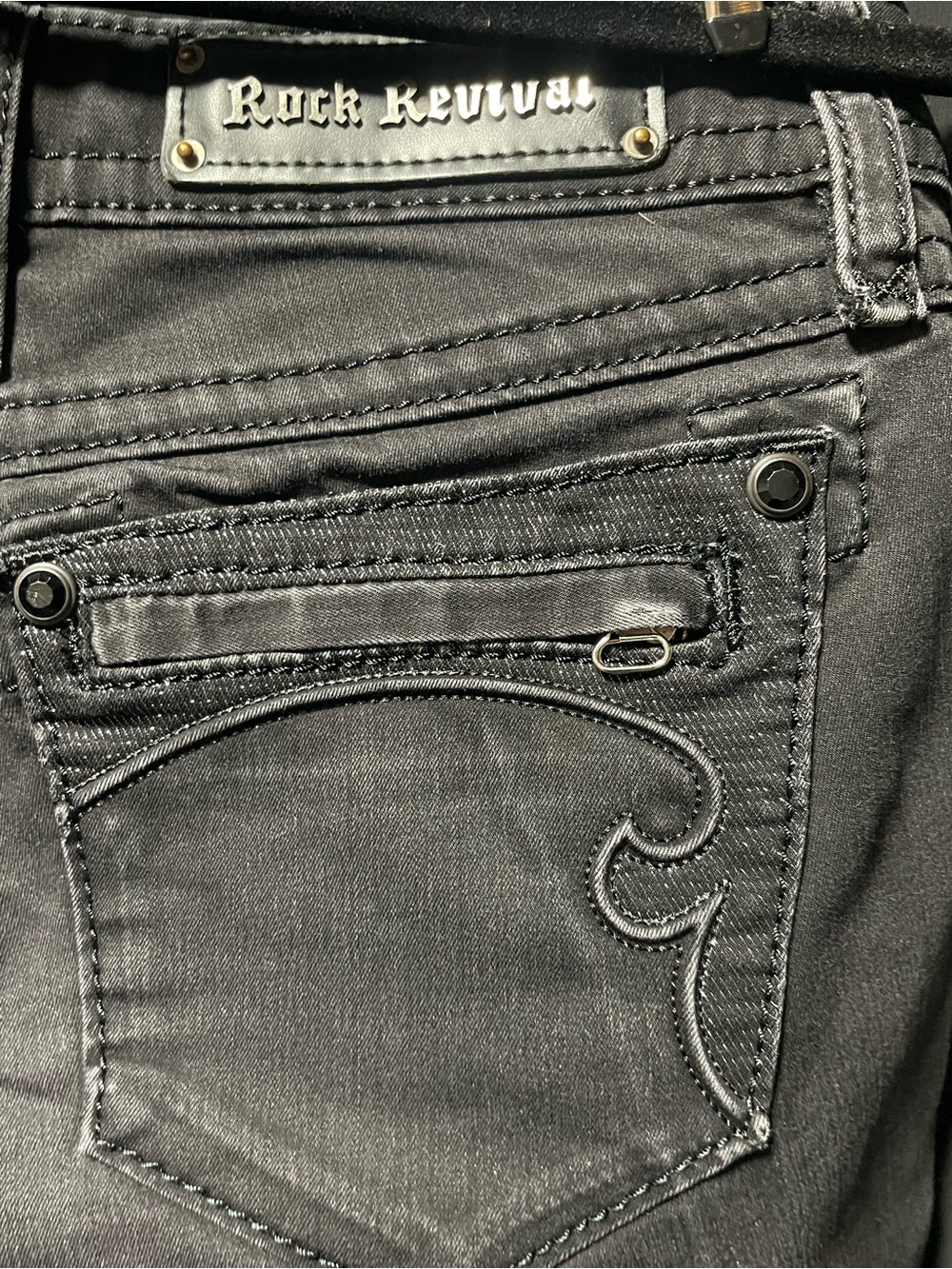 Rock Revival Women’s Black Jeans - Signature Back Pocket